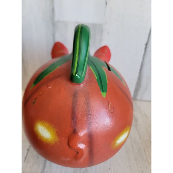 Vintage talavera Mexican tomato Piggy bank folk art vegetable - Picture 7 of 10